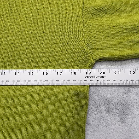 J.Jill Sweater Women M Green Wool Blend Knit Boatneck Button Detail Cuffs Preppy - Picture 7 of 9